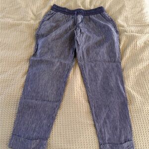 Athleta Striped Blue Ankle Pants